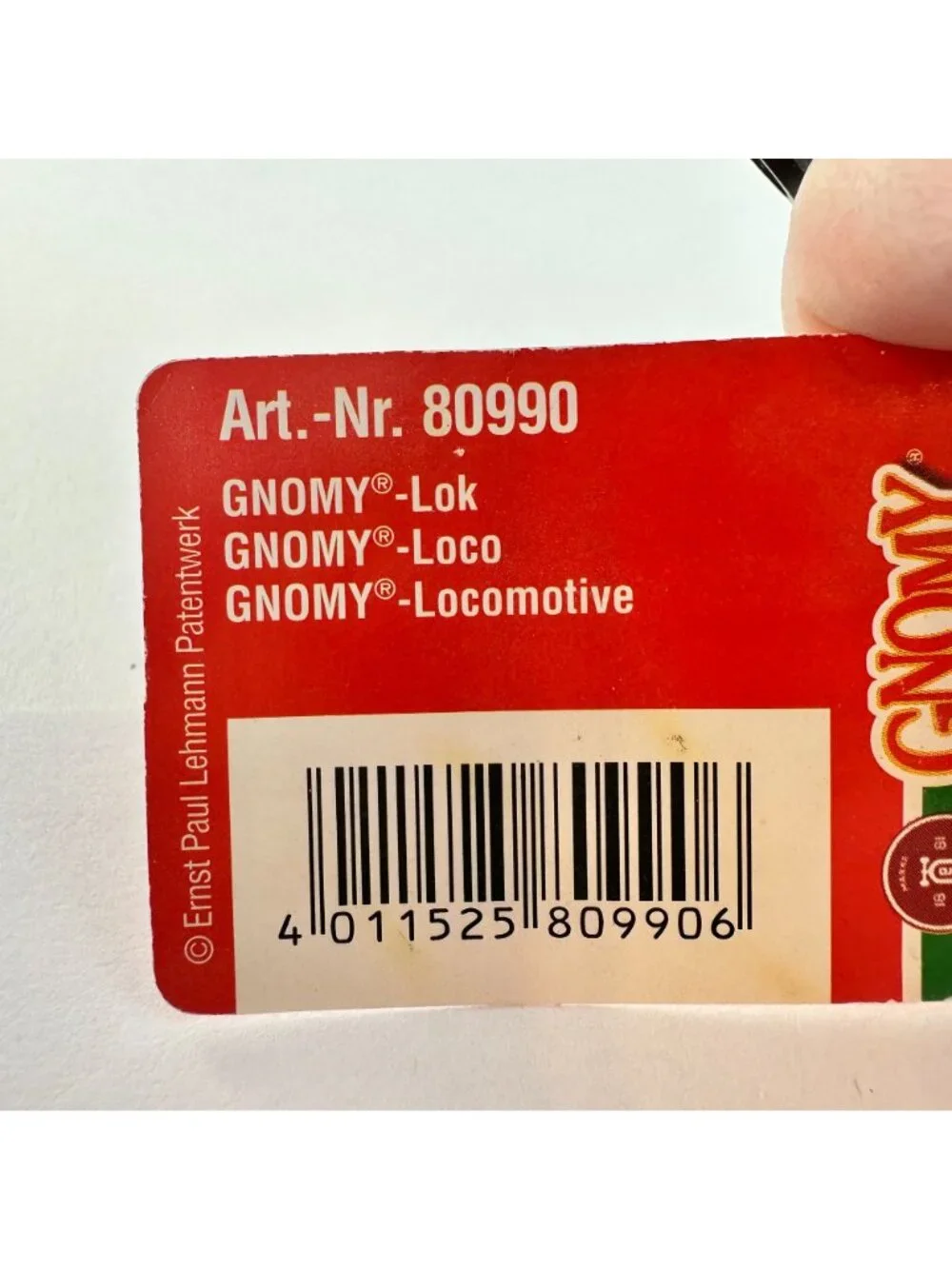 Lehmann GNOMY Locomotive Toy Train With Tag